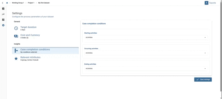 Defining case completion conditions.