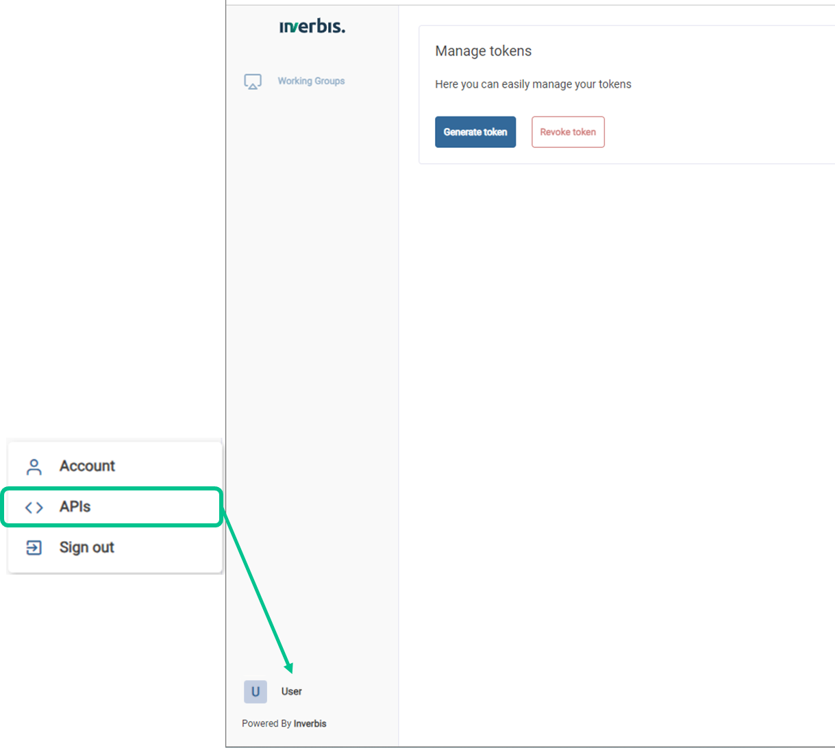 API and how to generate tokens. 