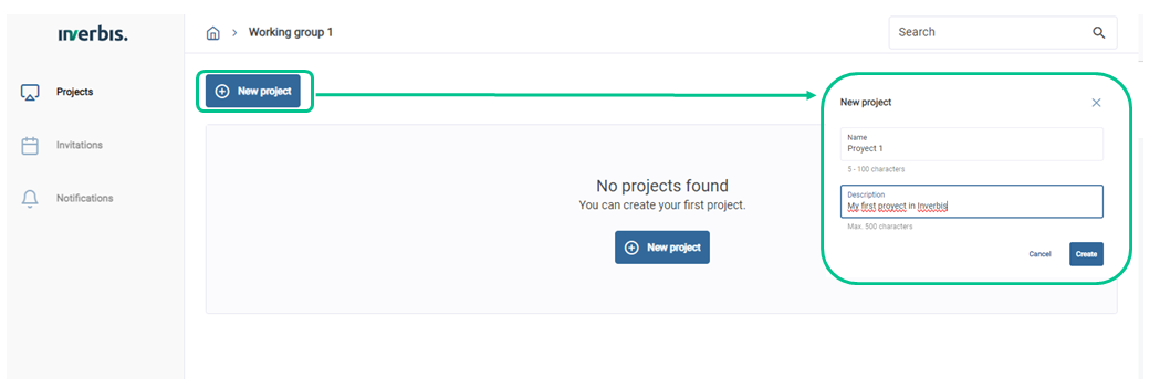 How to create a âNew projectâ.