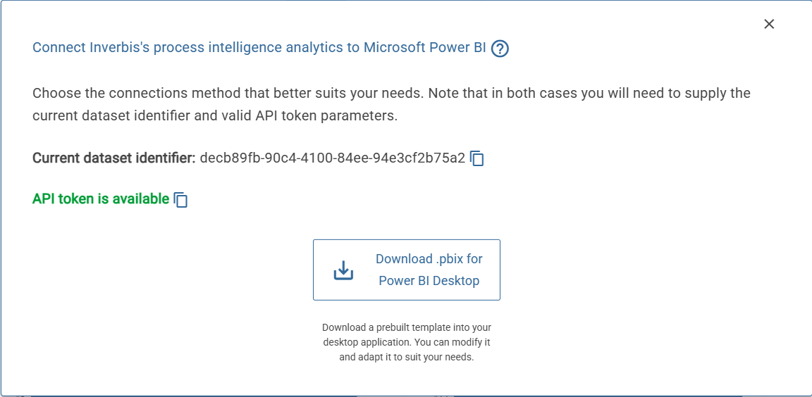The window that appears to download the .pbix file.